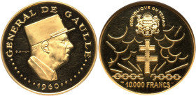 Republic gold Proof "Independence Anniversary" 10,000 Francs (1 oz) "1960" (1970)-NI PR63 Ultra Cameo NGC, Numismatica Italiana mint, KM11, Fr-2. HID0...