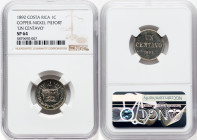 Republic copper-nickel Specimen Piefort Centavo 1892 SP64 NGC, KM-P4. "Un Centavo" on reverse. The sole NGC "Top Pop" example of this fascinating Cost...