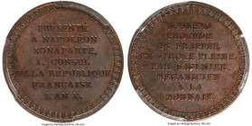 Napoleon bronze Specimen Pattern Medallic 5 Francs L'An 10 (1801/1802) SP63 Brown PCGS, Maz-611 (R2), VG-973. By Saulnier. A charming Medallic Pattern...