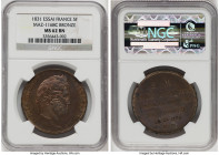 Louis Philippe bronze Essai "Rouen Mint Visit" 5 Francs 1831 MS62 Brown NGC, Rouen mint, KM-XM20a, Maz-1168c. A charming special 5 Francs issue struck...