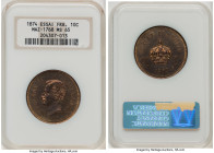 Napoleon IV Pretender bronze Essai 10 Centimes 1874 MS65 NGC, Brussels mint, KM-X39, Maz-1768 (R2). Mintage: 30. By Wurden. The single finest example ...