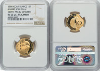 Republic gold Proof "Robert Schuman - Birth Centenary" 10 Francs 1986 PR69 Ultra Cameo NGC, Paris mint, KM958c. Mintage: 5,000. HID09801242017 © 2023 ...