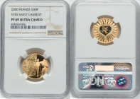 Republic gold Proof "Yves St. Laurent" 50 Francs (1/4 oz) 2000 PR69 Ultra Cameo NGC, Paris mint, KM1236. Mintage: 2,000. HID09801242017 © 2023 Heritag...