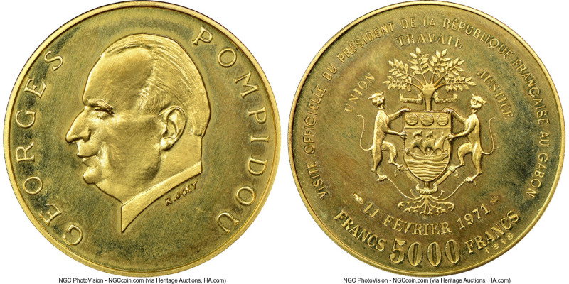 Republic gold Proof "Visit of French President Georges Pompidou" 5000 Francs (1/...