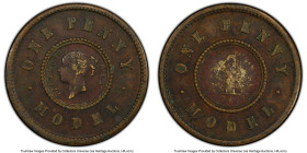 Victoria bronze Model Penny 1844 XF Details (Environmental Damage) PCGS, Birmingham mint, cf. KM-X11 (there, in brass). Dies by Joseph Moore. HID09801...