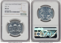 South Vietnam. Democratic State 3-Piece Lot of Certified aluminum Essai Issues 1953 NGC, 1) Essai 50 Xu - MS64, KM-E3, Lec-14 2) Essai 20 Su - MS66, K...