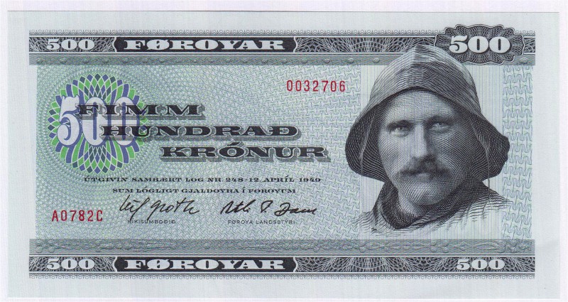 Banknoten Ausland Färöer-Inseln
500 Kronur 12.4.1949. I-