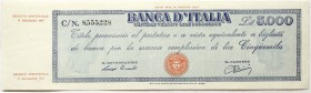 Banknoten Ausland Italien
5000 Lire 17.12.1947. II, am linken Rand Nadelstiche