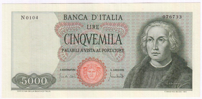 Banknoten Ausland Italien
5000 Lire 20.1.1970. I-