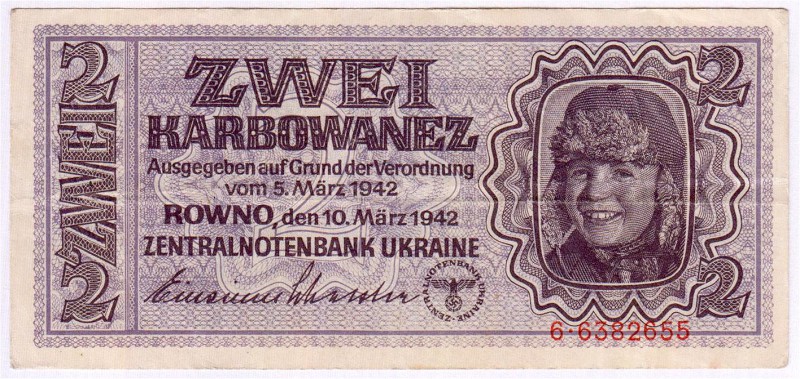 Banknoten Ausland Ukraine
3 Scheine: 2, 5, 50 Karbowanez Zentralbanknoten 10.3....