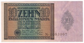Banknoten Die deutschen Banknoten ab 1871 nach Rosenberg Deutsches Reich, 1871-1945
10 Billionen Mark 1.2.1924 Serie N.
I-, selten in dieser Erhaltu...