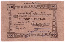Banknoten Die deutschen Banknoten ab 1871 nach Rosenberg Deutsches Reich, 1871-1945 Deutsche Kolonien und Nebengebiete
20 Rupien 15.3.1915. II-
