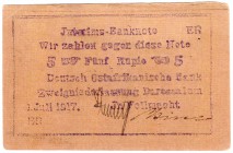 Banknoten Die deutschen Banknoten ab 1871 nach Rosenberg Deutsches Reich, 1871-1945 Deutsche Kolonien und Nebengebiete
5 Rupien Interimsbanknote 1.7....