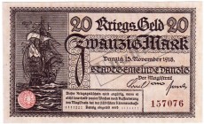 Banknoten Die deutschen Banknoten ab 1871 nach Rosenberg Deutsches Reich, 1871-1945 Deutsche Kolonien und Nebengebiete
20 Mark 15.11.1918 mit rotem S...