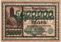 Banknoten Die deutschen Banknoten ab 1871 nach Rosenberg Deutsches Reich, 1871-1945 Deutsche Kolonien und Nebengebiete
5 Mio. Mark 8.8.1923 grüner Üb...