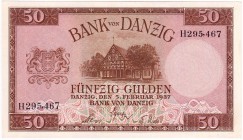 Banknoten Die deutschen Banknoten ab 1871 nach Rosenberg Deutsches Reich, 1871-1945 Deutsche Kolonien und Nebengebiete
50 Gulden 5.2.1937. Vorlaubenh...