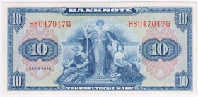 Banknoten Die deutschen Banknoten ab 1871 nach Rosenberg Westliche Besatzungszonen und BRD, ab 1948 Bank Deutscher Länder, 1948/49
10 Deutsche Mark 1...