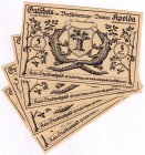 Banknoten Deutsches Notgeld und KGL Apolda
4 Gutscheine des Verschönerungs-Vereins 4 X 5 Mark A. B. C. D.
I-