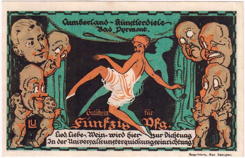 Banknoten Deutsches Notgeld und KGL Bad Pyrmont
Cumberland-Künstler-Diele: 50 P...