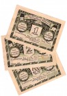 Banknoten Deutsches Notgeld und KGL Bensberg
3 Scheine 26.11. 1921. 50 Pf., 1, 2 Mark
II-III