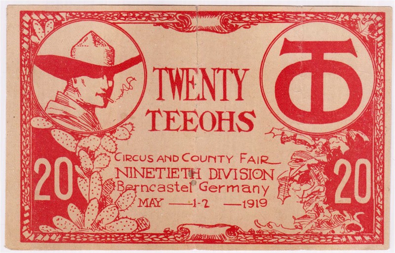 Banknoten Deutsches Notgeld und KGL Berncastel
20 Teeohs, 90. Division, 1.-2.5....