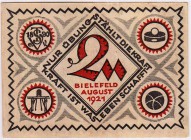 Banknoten Deutsches Notgeld und KGL Bielefeld
2 Mark Turn - und Sport Verein 1890 e.V., August 1921. II-III