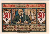 Banknoten Deutsches Notgeld und KGL Erwitte
50 Pf. ohne Datum Gebr. Kruse, Zigarrenfabrik.
I-