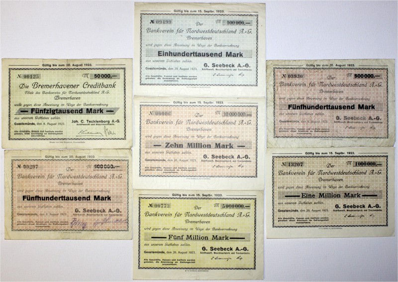 Banknoten Deutsches Notgeld und KGL Geestemünde
G. Seebeck A.-G. Schiffswerft M...