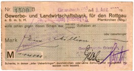 Banknoten Deutsches Notgeld und KGL Griesbach i. Rottal
Gewerbe -und Landwirtschaftsbank für den Rottgau e.G.m.b.H. Pfarrkirchen. 1 Mio. Mark 18.8.23...