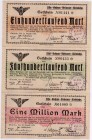 Banknoten Deutsches Notgeld und KGL Guhrau
Lissa-Guhrau-Steinauer-Kleinbahn. 100, 500 Tsd., 1 Mio. Mark 25.8.1923-1.11.1923.
II