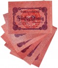 Banknoten Deutsches Notgeld und KGL Halebüll
Gemeinde, 6 X 50 Pfennig 1921. I-II