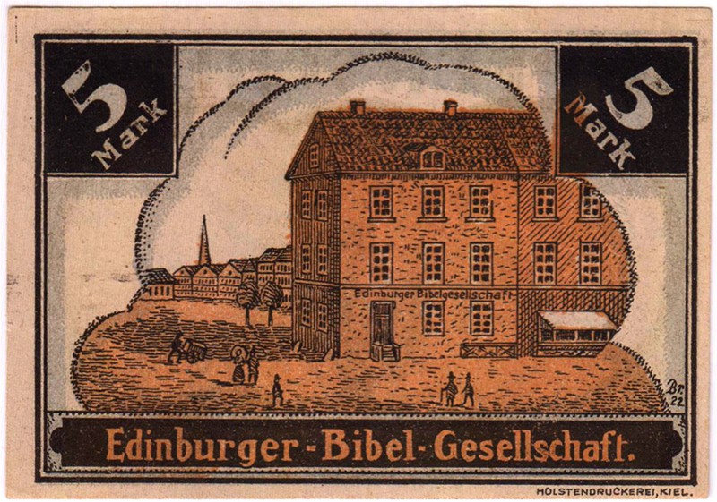 Banknoten Deutsches Notgeld und KGL Hamburg
Baptistengemeinde, 5 Mark ohne Datu...