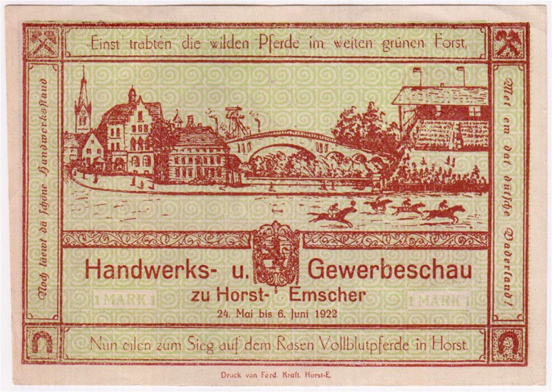 Banknoten Deutsches Notgeld und KGL Horst-Emscher
Handwerks und Gewerbeschau, 1...