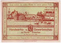 Banknoten Deutsches Notgeld und KGL Horst-Emscher
Handwerks und Gewerbeschau, 1 Mark 24.5.-6.6. 1922. Mit Prägestempel.
II