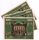 Banknoten Deutsches Notgeld und KGL Höxter
3 X 75 Pf. Drogerie Necker, ohne Datum. Mit Ktr.-Nr.
II