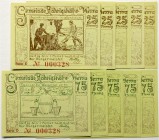 Banknoten Deutsches Notgeld und KGL Röhringshöfe, Werra
Gemeinde; 10 Scheine: 5 X 25 Pf. A-B-E-F-G und 5 X 75 Pf. C-D-H-I-K
I-II