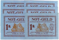 Banknoten Deutsches Notgeld und KGL Soltau
Heimatabend u. Protestversammlung: 6 X 1 Mark 1922. Vers 1 bis 5, 1 X RS leer.
meist II
