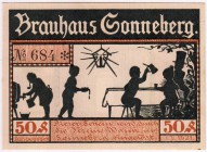 Banknoten Deutsches Notgeld und KGL Sonneberg
Brauhaus: 50 Pf. 1921 mit KN.
I