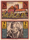 Banknoten Deutsches Notgeld und KGL Stolp
Kaffehaus Reinhardt: 75 Pf. und 2 Mark. Aufdruck auf Scheinen der Sparkasse der Stadt Stolp, Ausgabe a, Kon...