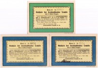 Banknoten Deutsches Notgeld und KGL Templin
Kreislandbund, 3 Scheine: 2 X 10 Pfund Roggen (mit und ohne handschriftliche Uschr.), 50 Pfund Roggen 15....