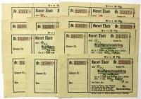 Banknoten Deutsches Notgeld und KGL Thale, am Harz
10 Formulare für Wegeunterhaltungsbeiträge. Ohne Datum. Je 5 Pf. mit rotem und grünem Aufdruck.
I...