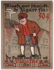 Banknoten Deutsches Notgeld und KGL Vlotho
Ernst Sitte, 50 Pf. Reklameschein ohne Datum. I-II