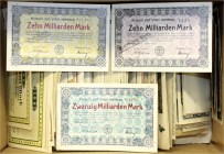Banknoten Lots Deutschland
Ca. 1060 Inflationsscheine Baden. Darunter einige bessere Firmenscheine, z.B. Gustav Kaiser, Utzenfeld, etc. Bitte besicht...