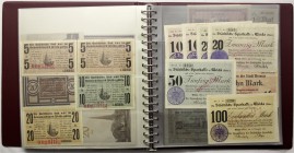 Banknoten Lots Deutschland
Über 1600 Notgeldscheine, Großnotgeld 1918 - 1921 von Aachen bis Zwickau. Viele seltene Scheine gesichtet, z.B. 10 Mark Fr...