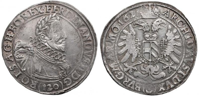 Austria, Ferdinand II, Thaler 1621, Prague Bardzo rzadki, sporadycznie notowany ...