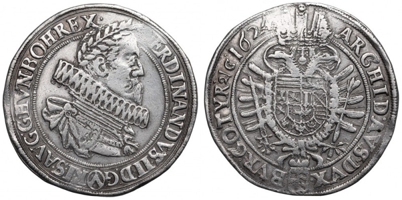 Austria, Ferdinand II, Thaler 1624 Vienna Ładny, w pełni czytelny egzemplarz. Aw...