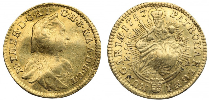 Hungary, Maria Theresia, Ducat 1753 Ładny egzemplarz. Pozycja sporadycznie notow...