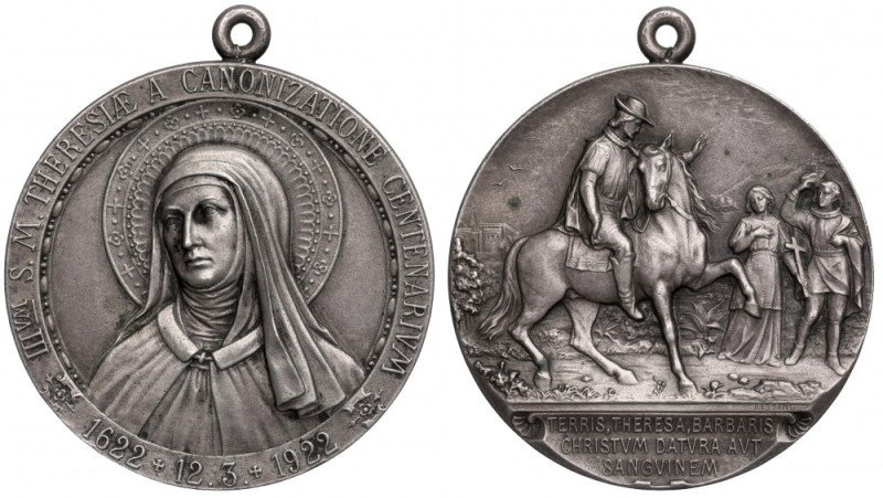 Włochy(?), Medal 300-lecie kanonizacji św. Teresy z Avili Ciekawy medal pamiątko...