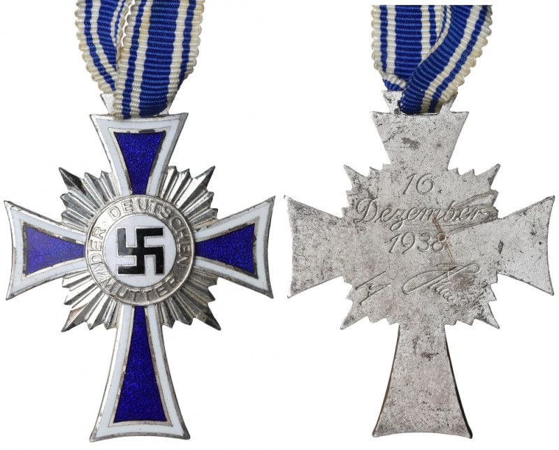 III Reich, Silver Mother Cross for 6-7 children 1938 Srebrny Krzyż Matki za 6–7 ...