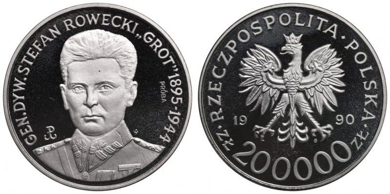 III RP, 200.000 zloty Gen. Stefan Rowecki - GROT Patyna, odciski palców. Referen...